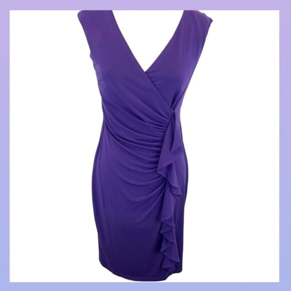 Enfocus Studio Purple Faux Wrap Dress